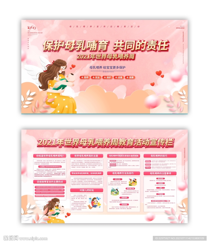世界母乳喂养周内容宣传展板