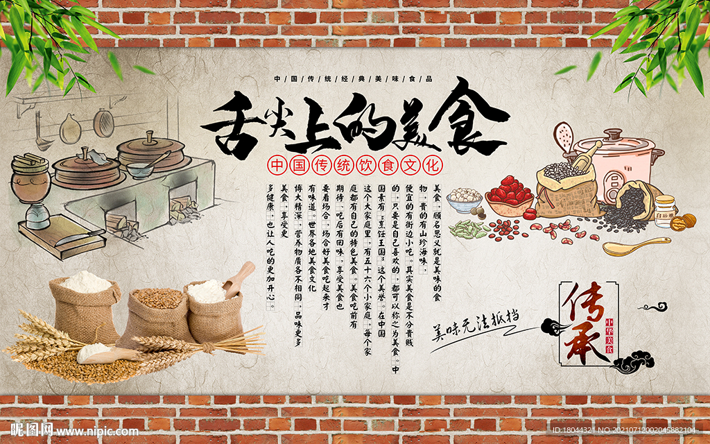 舌尖上的美食工装背景墙