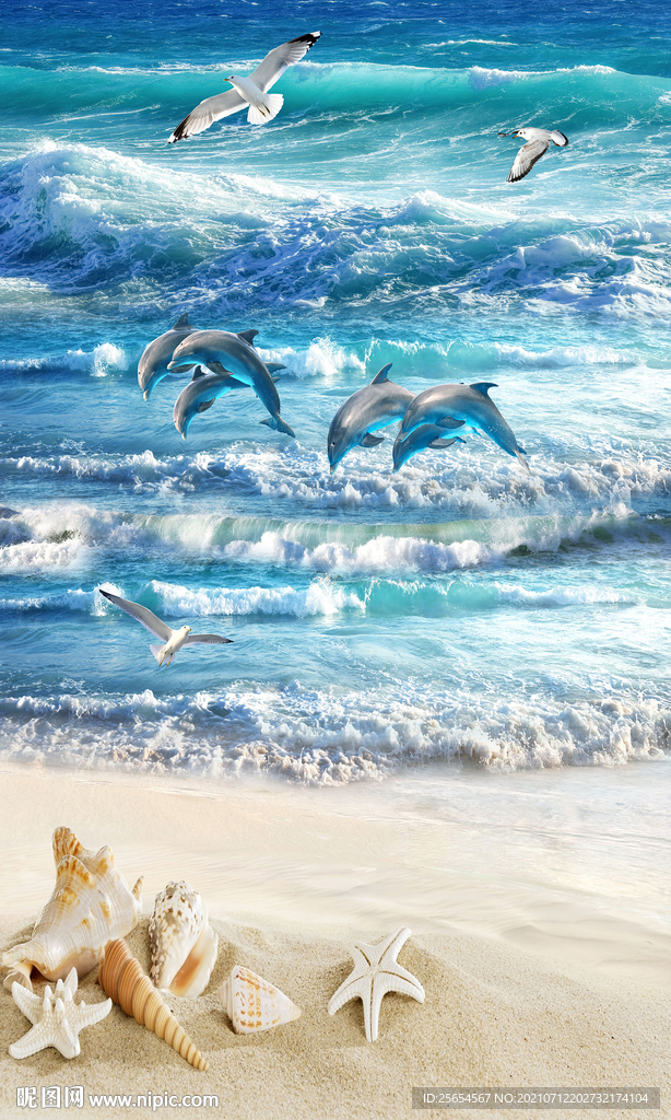 浪花海浪3D地板