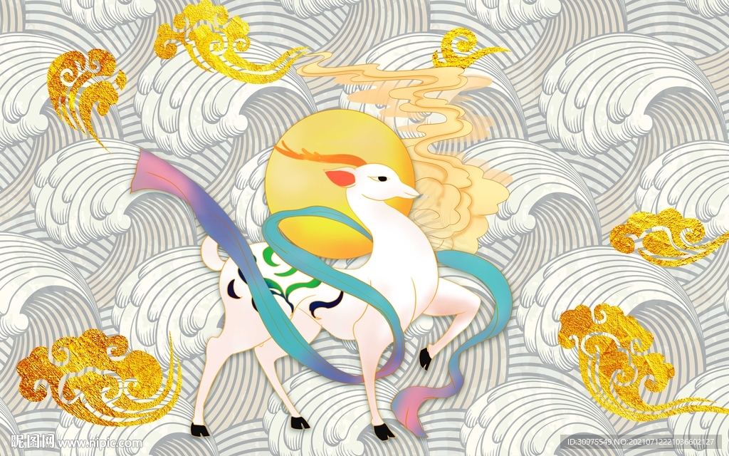 敦煌麋鹿壁画