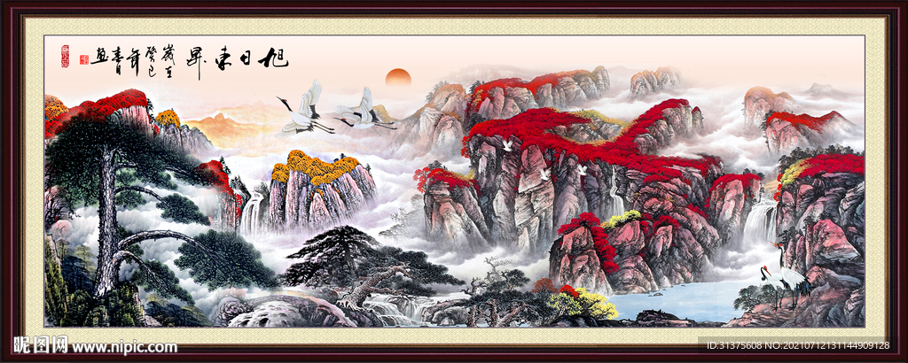 鸿运当头泰山日出画