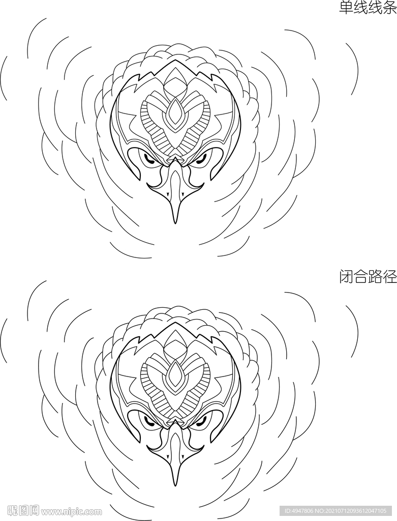 鹰头 矢量图
