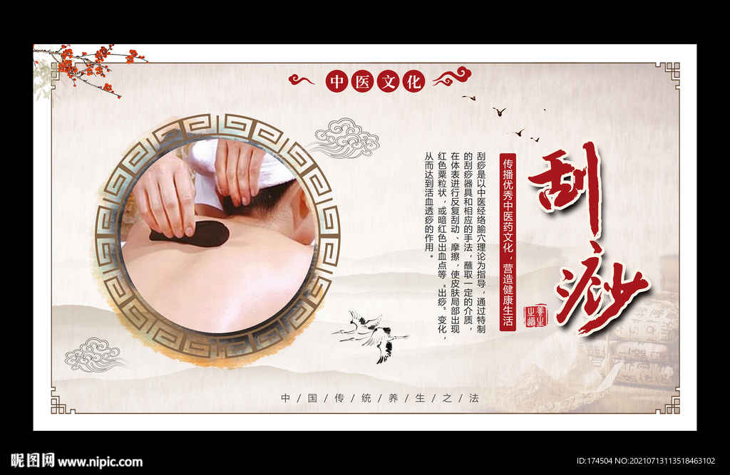 传统中医文化系列之中医刮痧展板