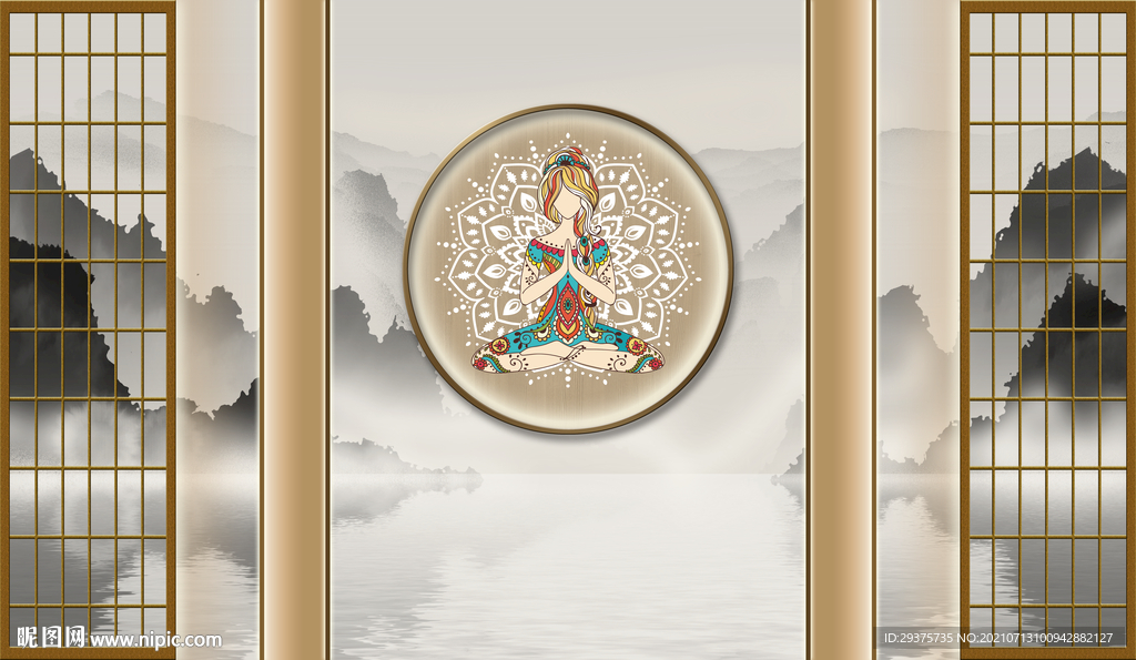 瑜伽背景墙
