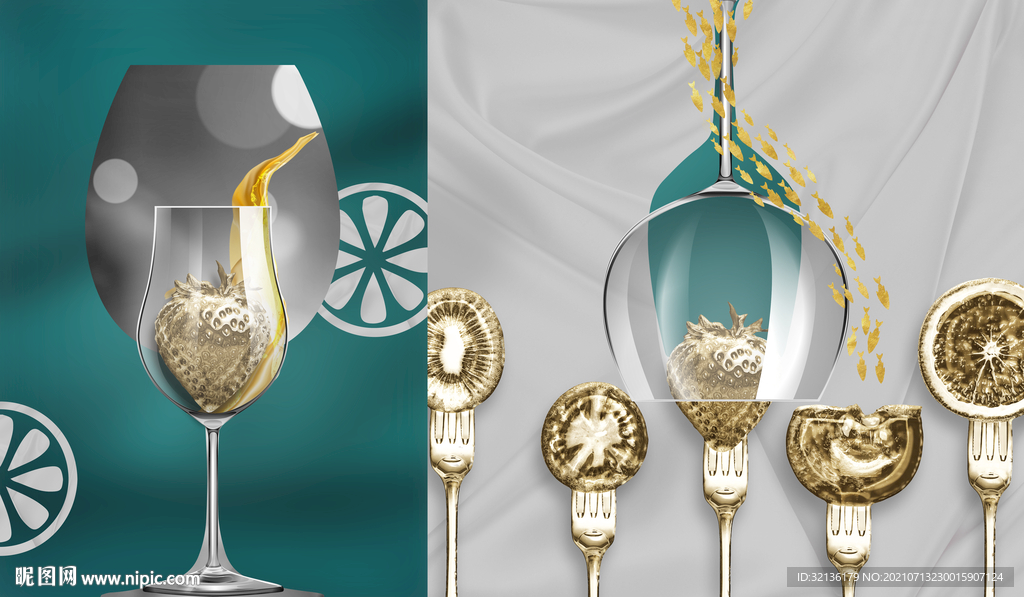 现代轻奢餐厅装饰画