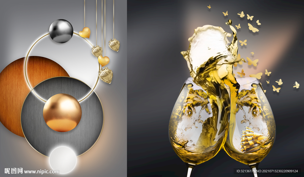 现代轻奢餐厅装饰画