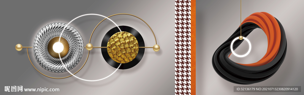 现代轻奢几何抽象装饰画