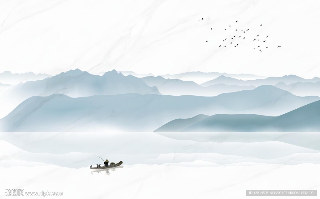 新中式山水背景墙