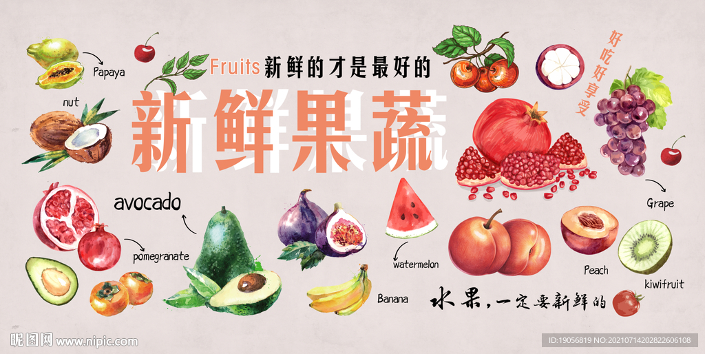 新鲜果蔬背景墙