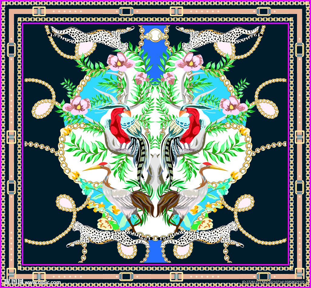 孔雀丹顶鹤链条
