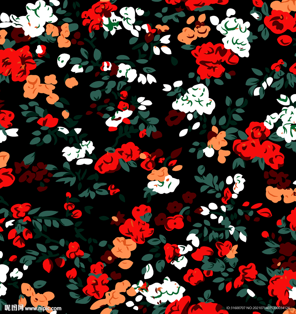 传统实色小碎花