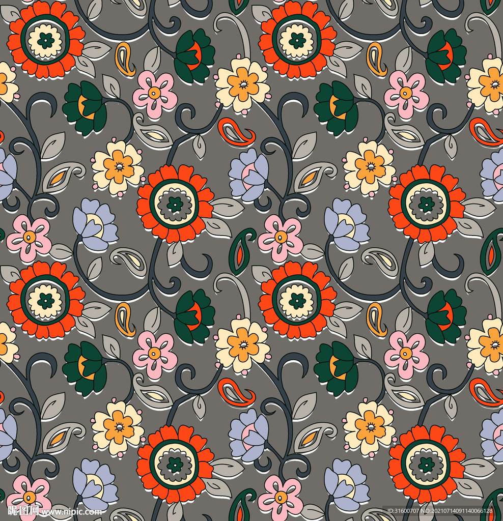 传统花纹小碎花