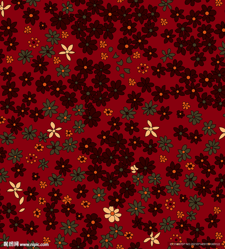 传统实色小碎花