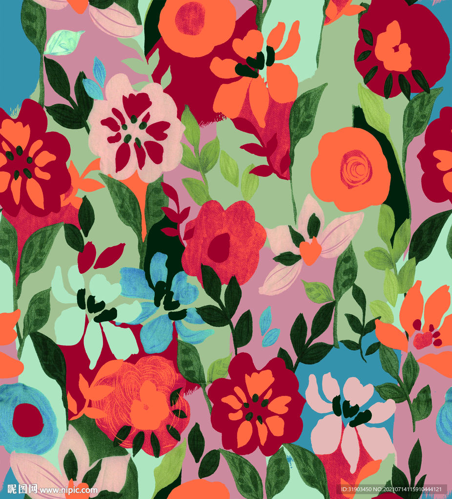 数码印花 复古花