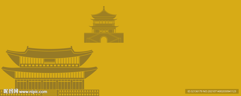 新中式古典建筑装饰画