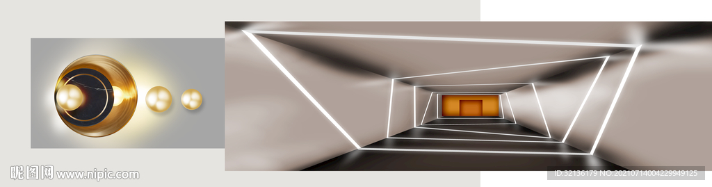 现代轻奢几何抽象装饰画