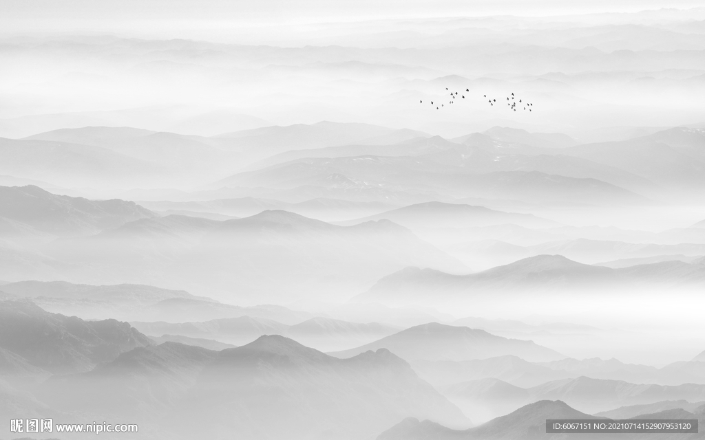 水墨山