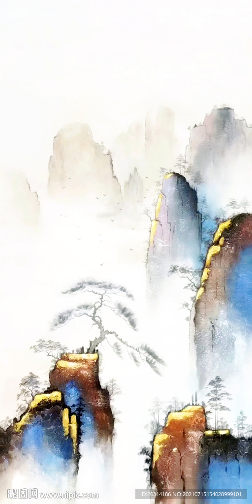 中式禅意山水画