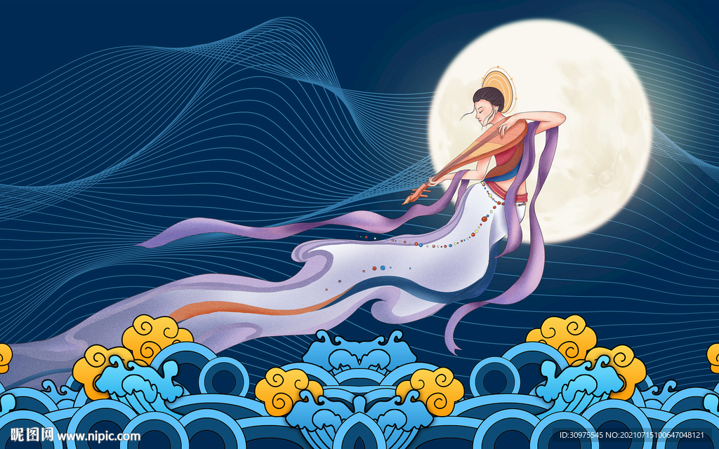 敦煌飞天仙女壁画