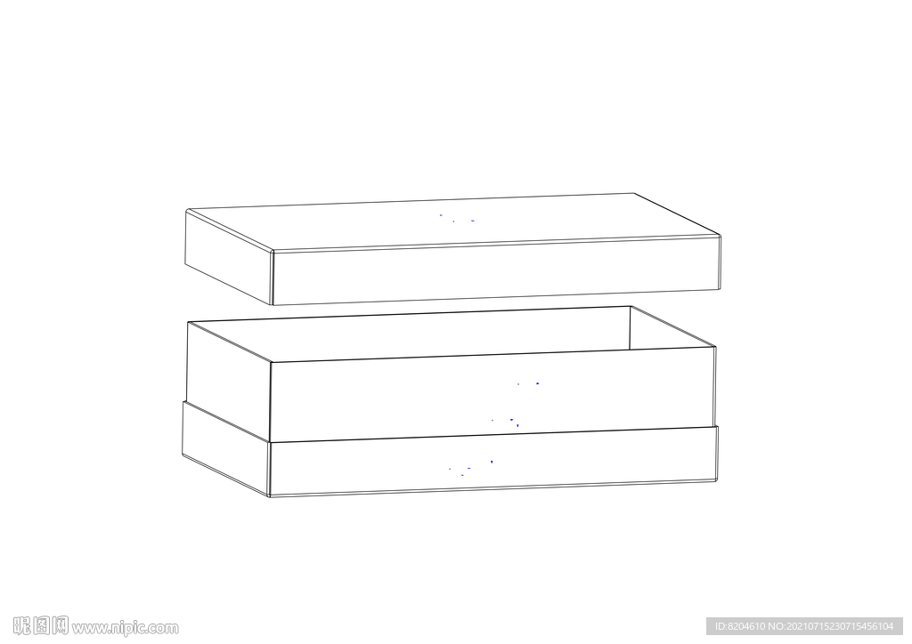 天地盒套盒包装化妆品线条图