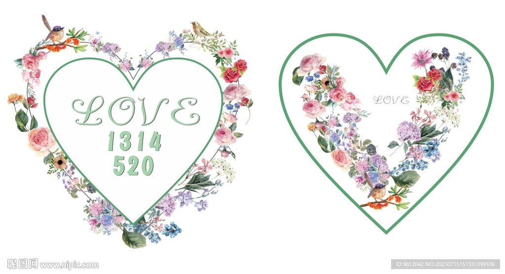 爱心花环桃心花环