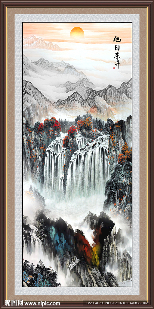 竖幅山水画