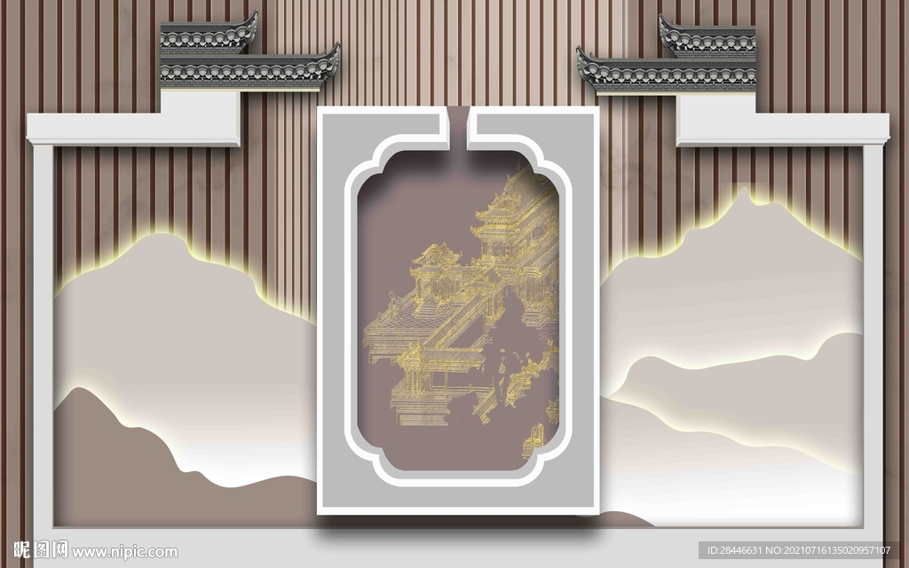 新中式背景墙