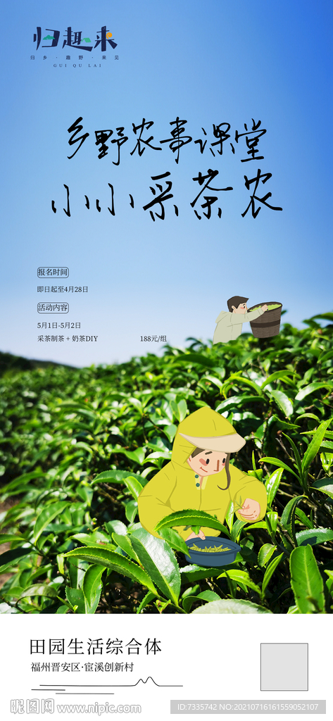 采茶实景图海报