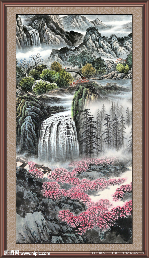 巨幅国画山水 