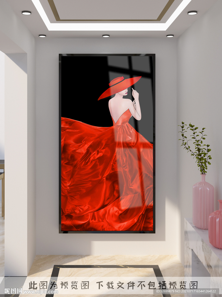 红裙女人装饰画