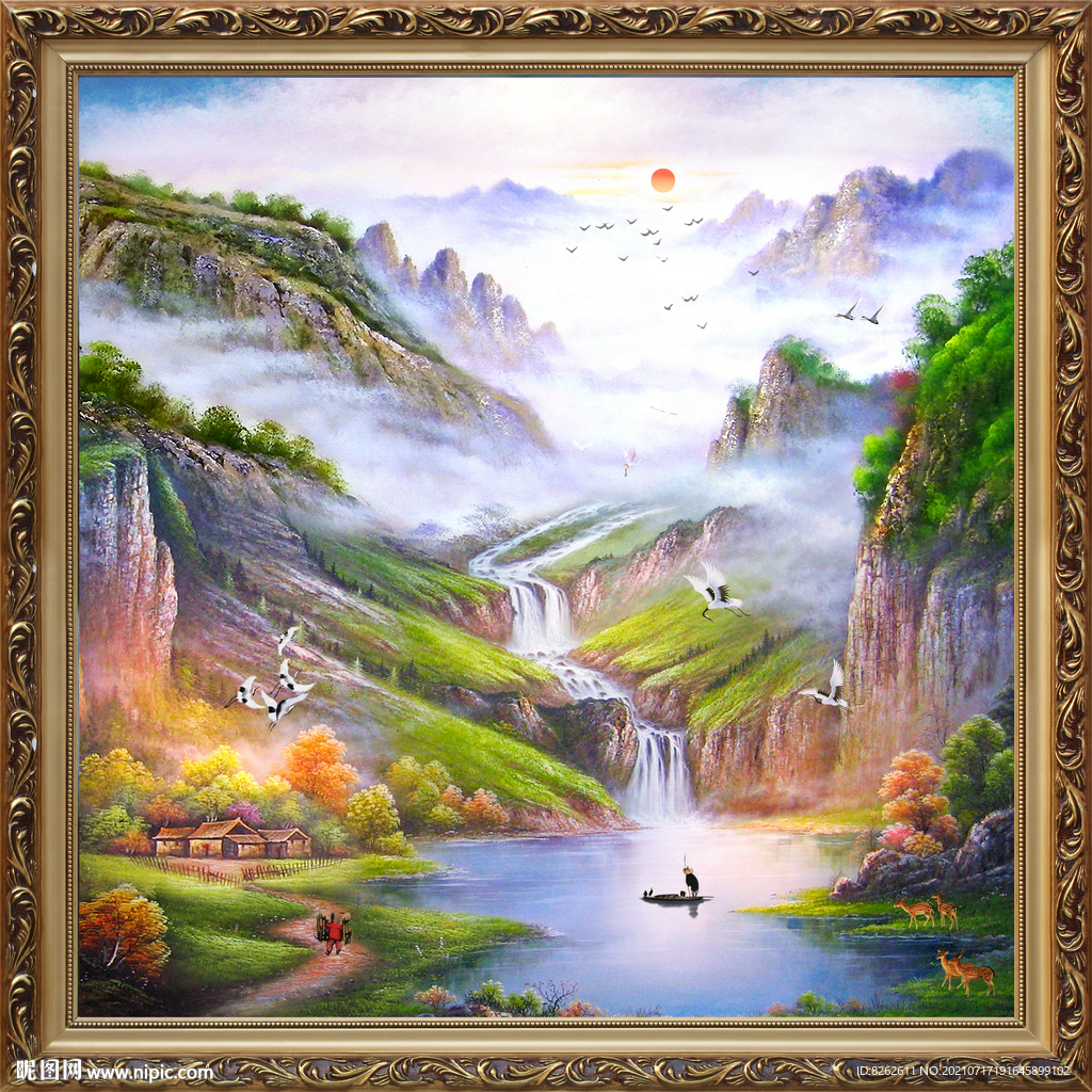 聚宝盆油画