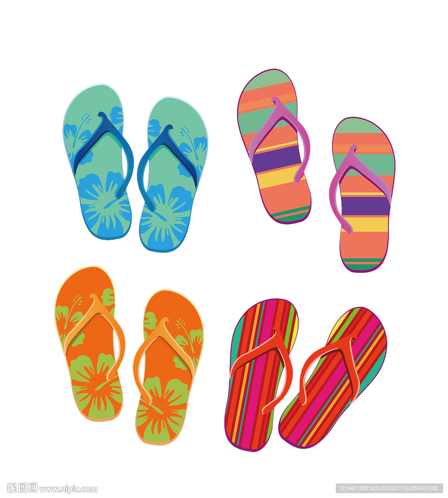 夏日沙滩人字拖拖鞋