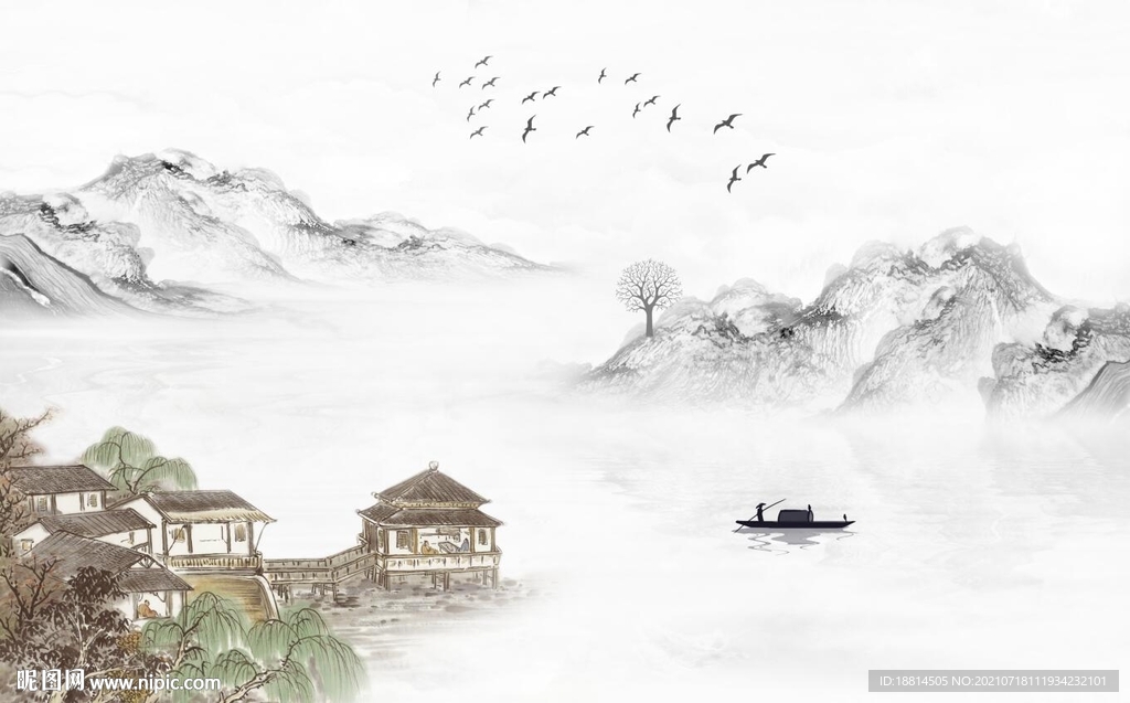 新中式电视背景墙