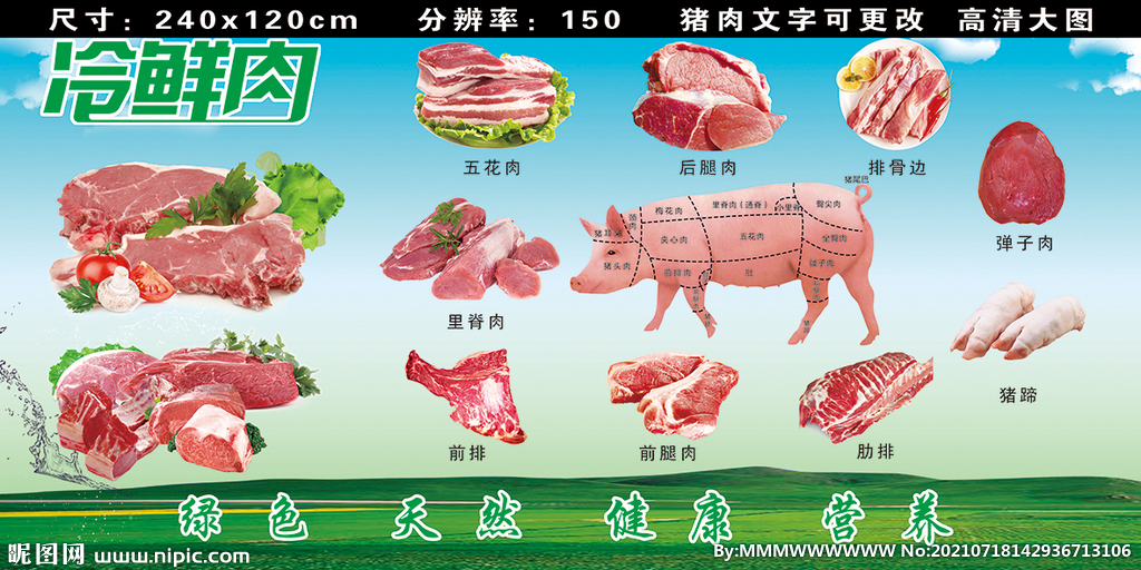 猪肉分割图