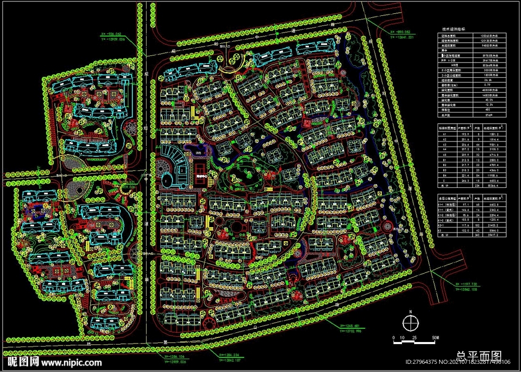 高档住宅区景观设计CAD规划图设计图__施工图纸_环境设计_设计图库_昵图网nipic.com