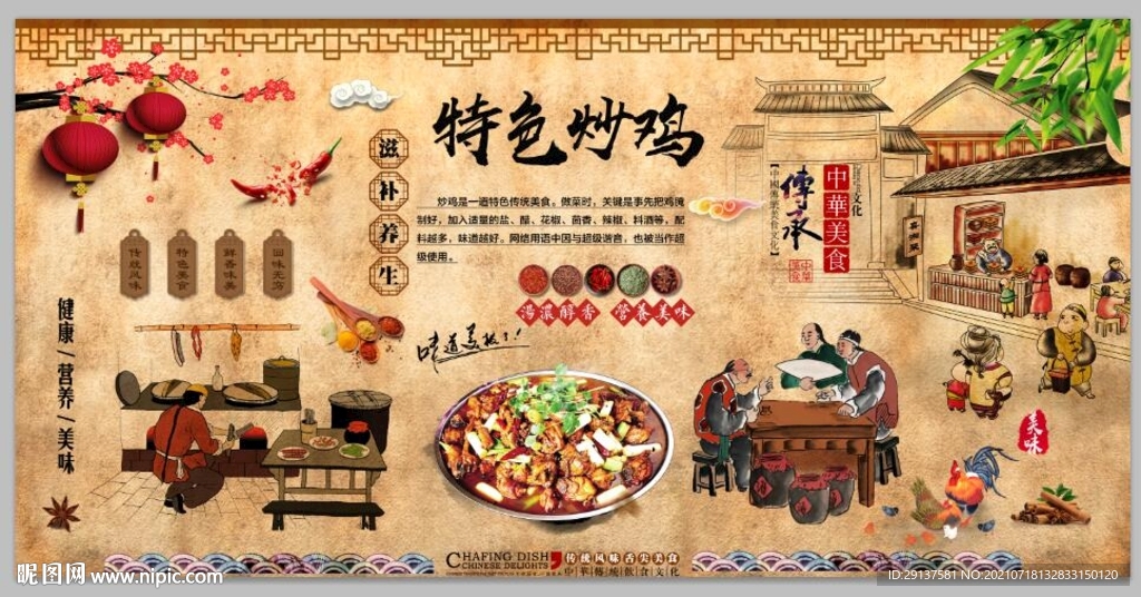 炒鸡背景墙