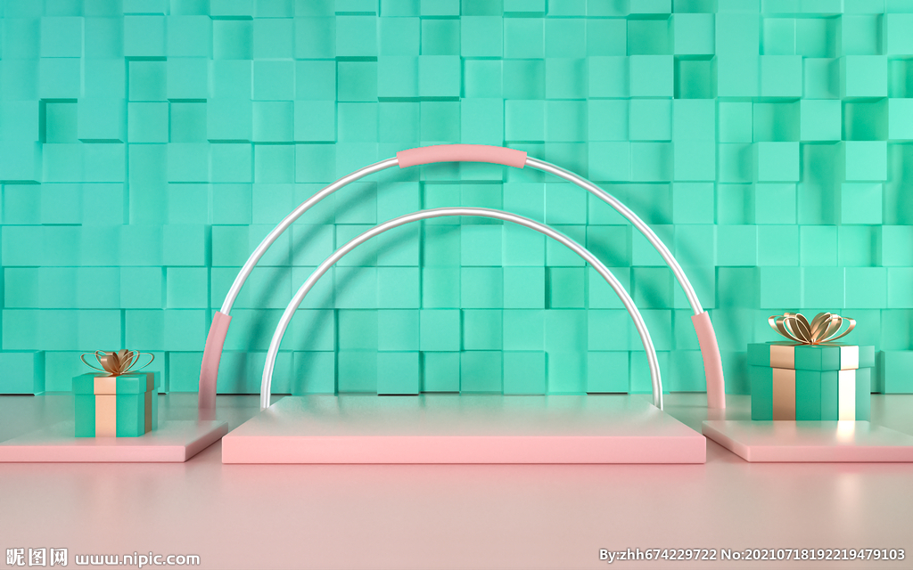 电商3D立体产品展台背景