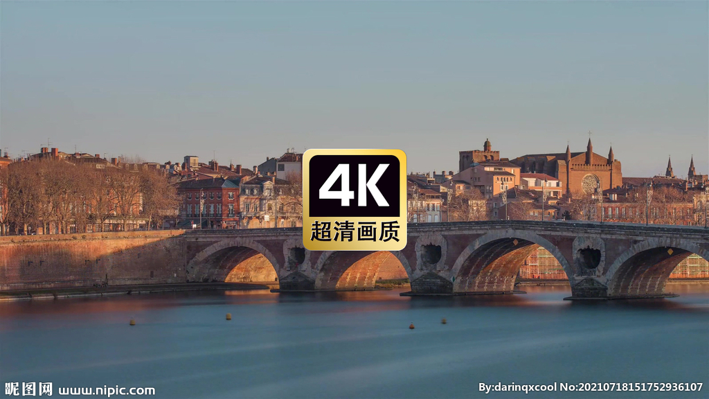 短视频素材航拍小镇大桥河流建筑