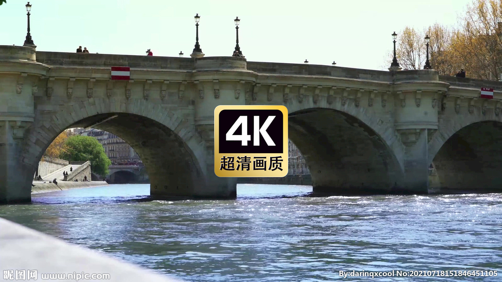 短视频素材复古大桥闪闪河水