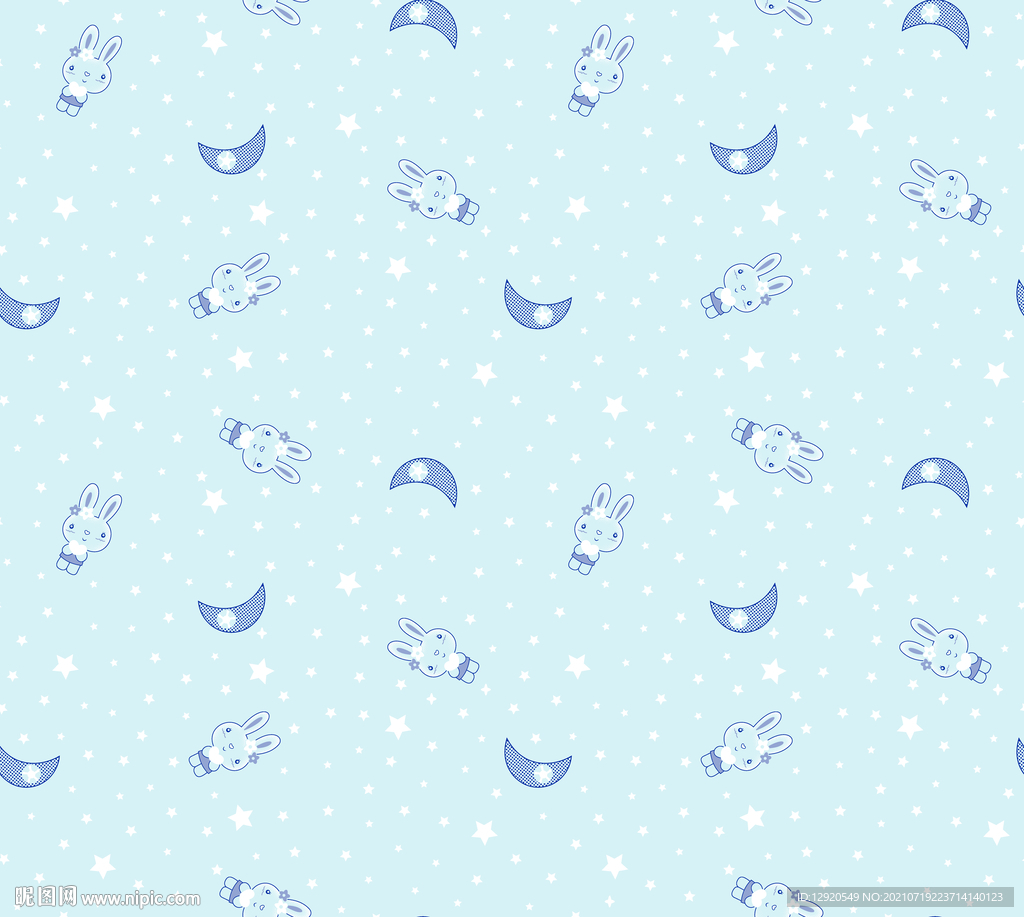 数码卡通星星月亮兔子