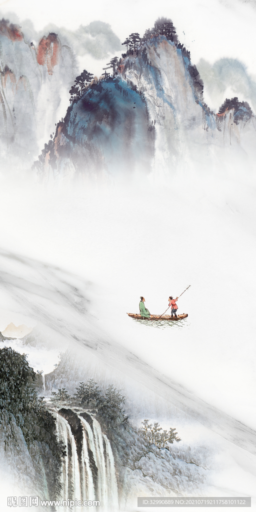 简约 大气山水 新中式玄关画 