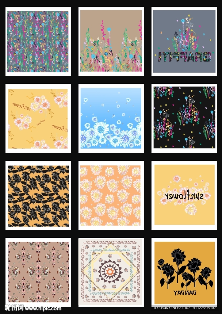 花卉插画印花图片