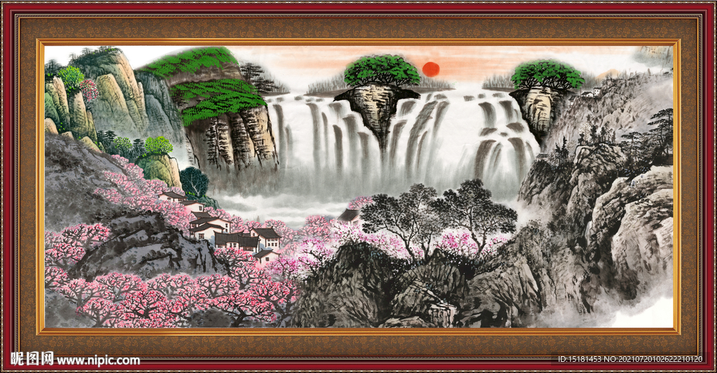 山水瀑布 