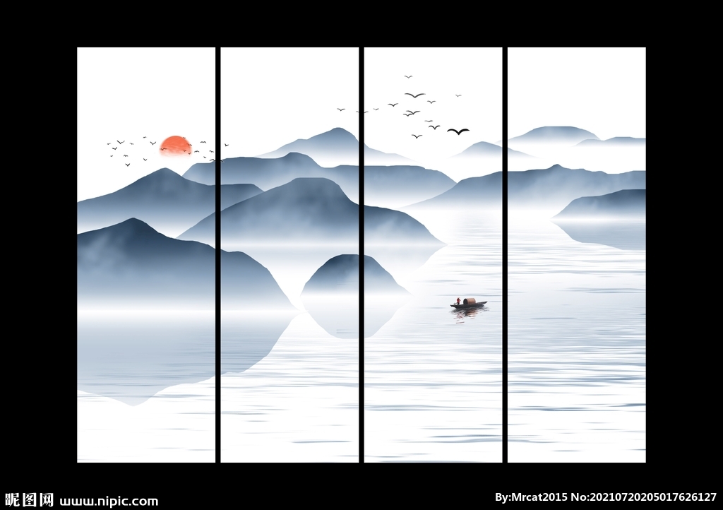 水墨山水画 