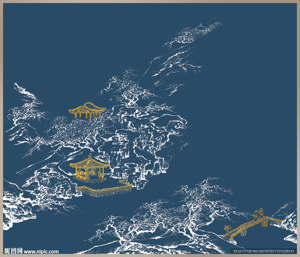 历代国画山水线稿
