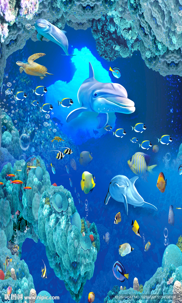珊瑚海豚3D地板