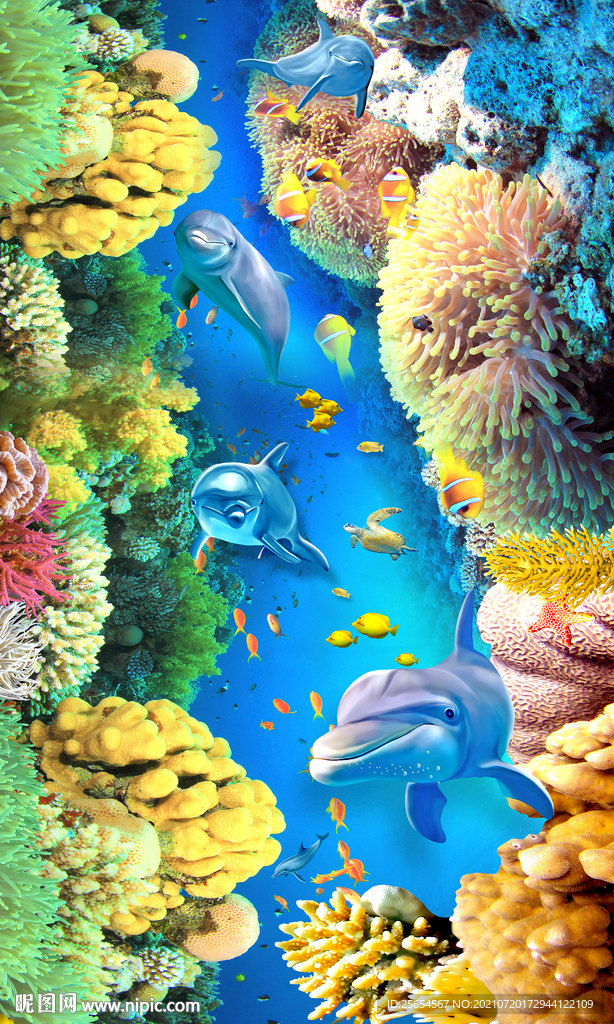 炫丽海底3D地贴