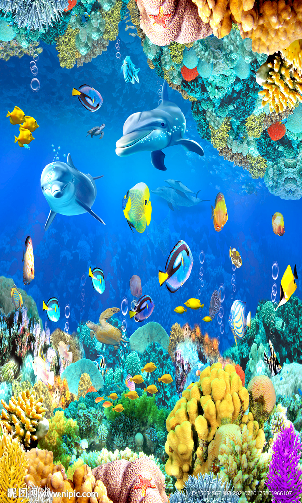 珊瑚海底地画