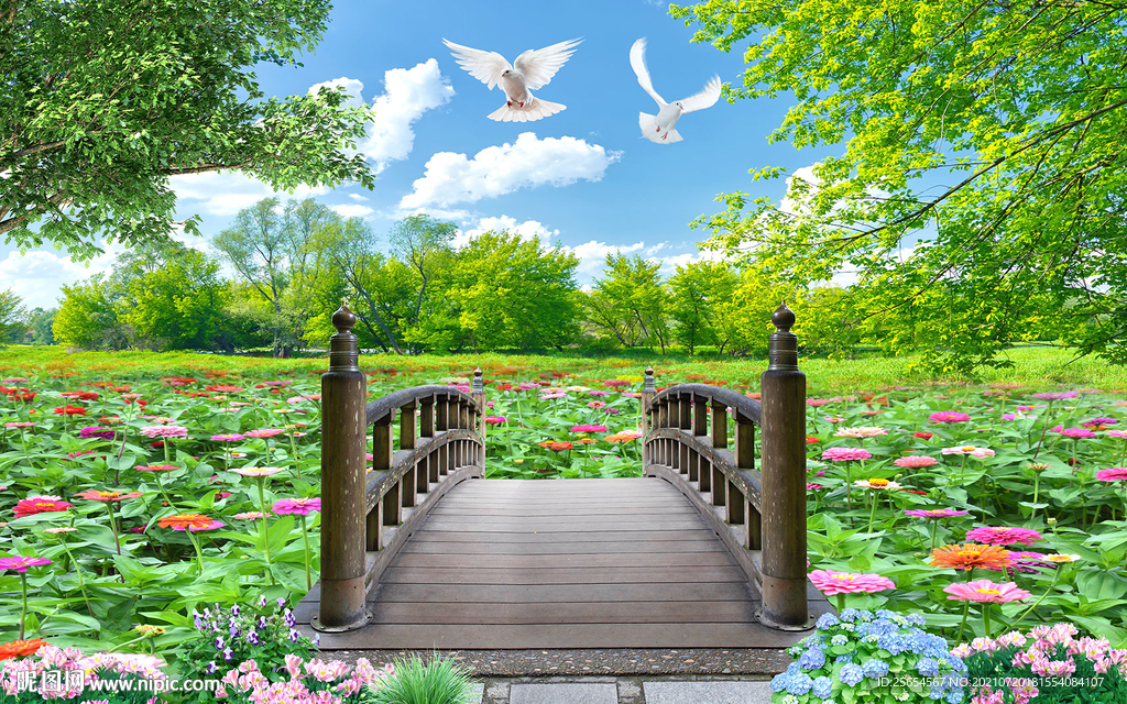 花海走道背景墙