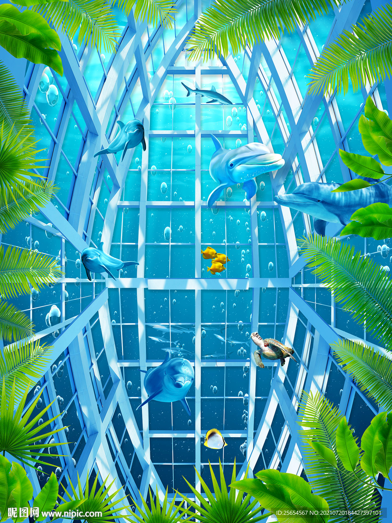 海底世界天顶壁画